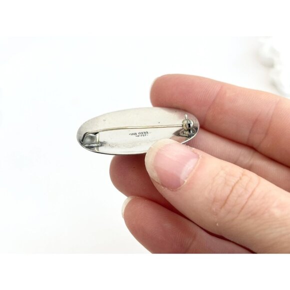 Ramasoon & Mekkala Siam Sterling Silver Vintage Thai Made Nielloware Brooch - Picture 8 of 10